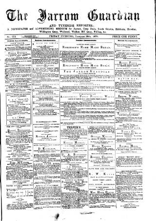 cover page of Jarrow Guardian and Tyneside Reporter published on February 28, 1879
