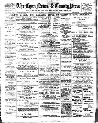 cover page of Lynn News & County Press published on December 30, 1899