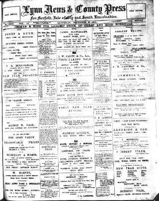 cover page of Lynn News & County Press published on December 30, 1911