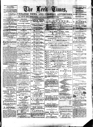 cover page of Leek Times published on February 28, 1891