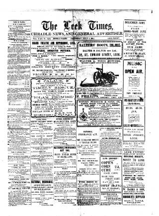 cover page of Leek Times published on July 6, 1912