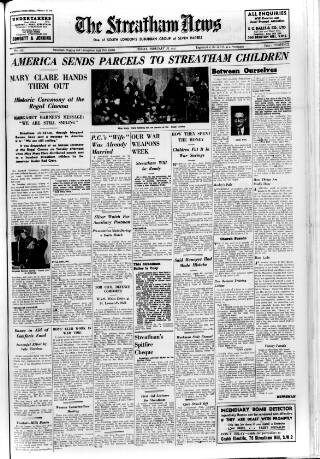 cover page of Streatham News published on February 28, 1941