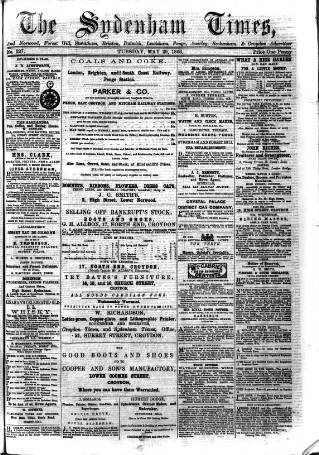 cover page of Sydenham Times published on May 29, 1866