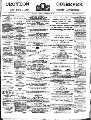 cover page of Croydon Observer published on November 30, 1894