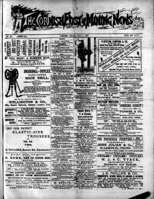 cover page of Cornish Post and Mining News published on July 6, 1894