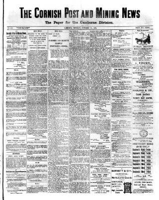cover page of Cornish Post and Mining News published on November 30, 1899