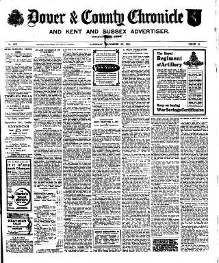 cover page of Dover Chronicle published on November 30, 1918