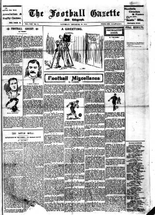 cover page of Football Gazette (South Shields) published on December 30, 1911