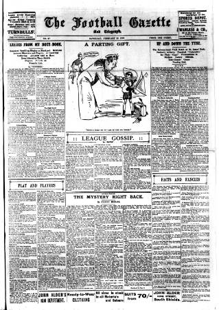 cover page of Football Gazette (South Shields) published on February 28, 1920