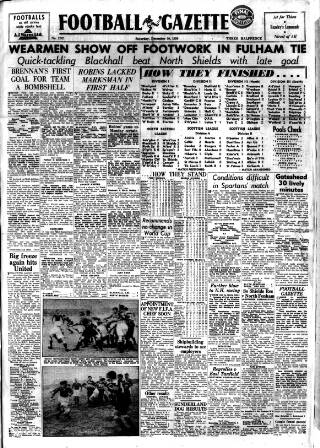 cover page of Football Gazette (South Shields) published on December 30, 1950