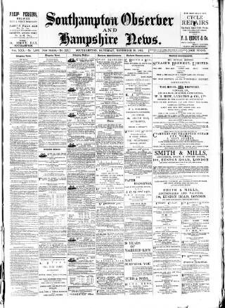 cover page of Southampton Observer and Hampshire News published on November 30, 1895