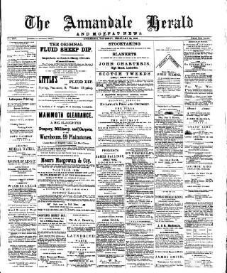 cover page of Annandale Herald and Moffat News published on February 28, 1889