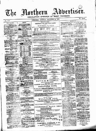 cover page of Northern Advertiser (Aberdeen) published on December 30, 1879