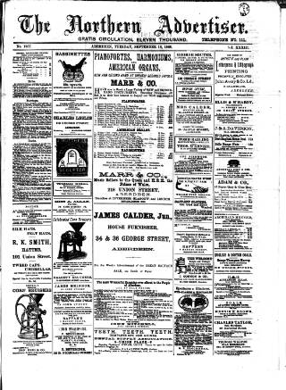 cover page of Northern Advertiser (Aberdeen) published on September 18, 1888