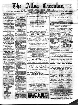 cover page of Alloa Circular published on February 28, 1883