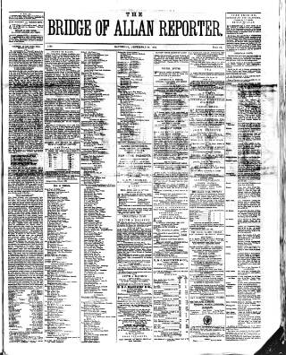 cover page of Bridge of Allan Reporter published on December 30, 1882