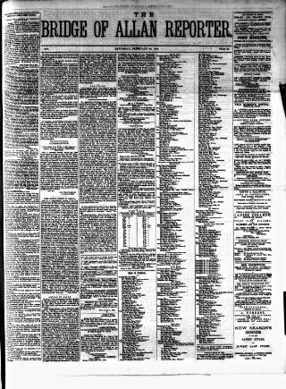 cover page of Bridge of Allan Reporter published on February 28, 1885