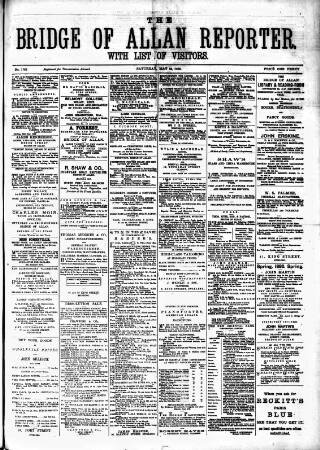 cover page of Bridge of Allan Reporter published on May 29, 1886
