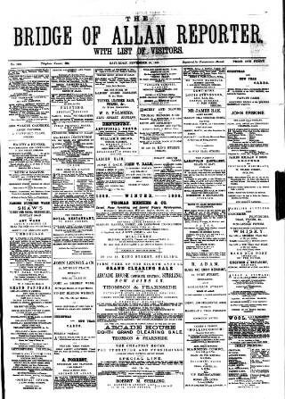 cover page of Bridge of Allan Reporter published on November 30, 1889