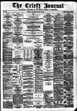 cover page of Crieff Journal published on July 6, 1877