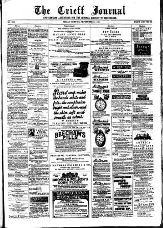 cover page of Crieff Journal published on September 18, 1891