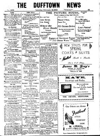 cover page of Dufftown News and Speyside Advertiser published on February 28, 1953