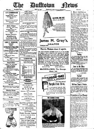 cover page of Dufftown News and Speyside Advertiser published on May 29, 1954
