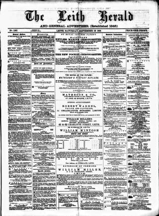 cover page of Leith Herald published on September 18, 1880