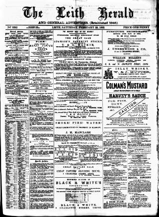 cover page of Leith Herald published on February 28, 1885