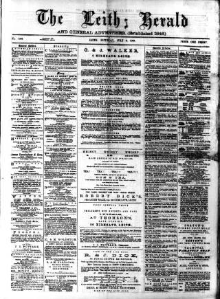 cover page of Leith Herald published on July 6, 1889
