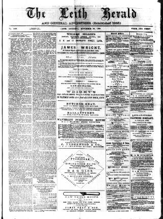 cover page of Leith Herald published on November 30, 1889