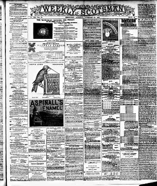 cover page of Weekly Scotsman published on November 30, 1889