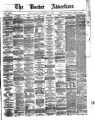 cover page of Border Advertiser published on February 28, 1868