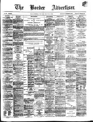 cover page of Border Advertiser published on May 29, 1868