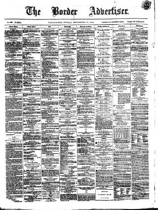 cover page of Border Advertiser published on September 18, 1868