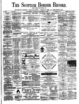 cover page of Scottish Border Record published on November 30, 1889