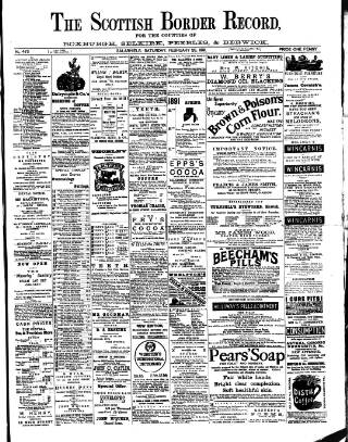 cover page of Scottish Border Record published on February 28, 1891