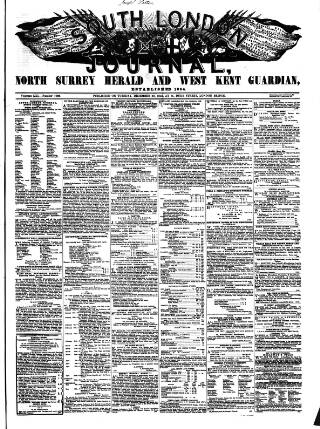 cover page of South London Journal published on December 30, 1856