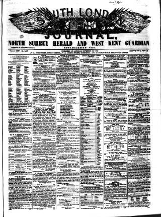 cover page of South London Journal published on November 15, 1862