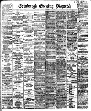 cover page of Edinburgh Evening Dispatch published on November 15, 1888