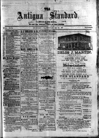 cover page of Antigua Standard published on July 6, 1887
