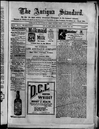 cover page of Antigua Standard published on December 30, 1899