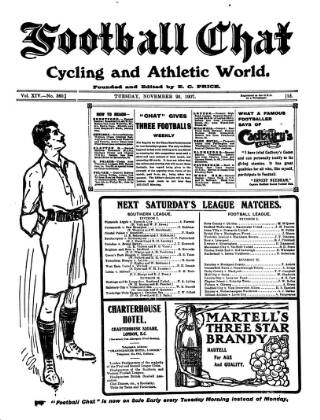 cover page of Athletic Chat published on November 26, 1907