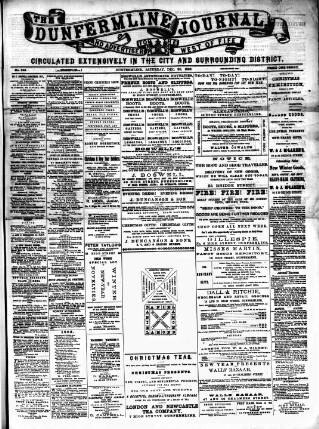 cover page of Dunfermline Journal published on December 30, 1882