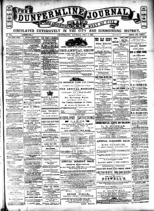 cover page of Dunfermline Journal published on July 6, 1895