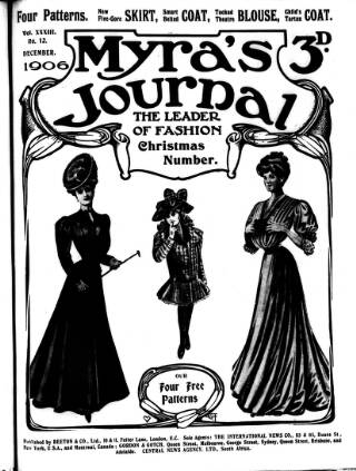cover page of Myra's Journal of Dress and Fashion published on December 1, 1906