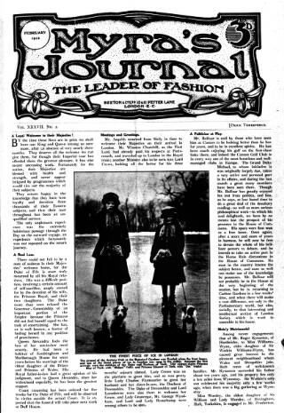 cover page of Myra's Journal of Dress and Fashion published on February 1, 1912