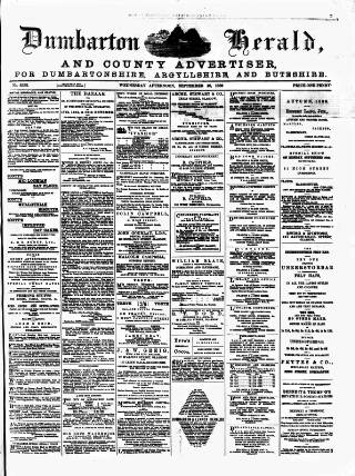 cover page of Dumbarton Herald and County Advertiser published on September 18, 1889