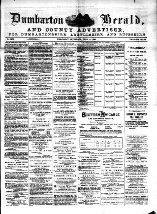 cover page of Dumbarton Herald and County Advertiser published on July 6, 1892