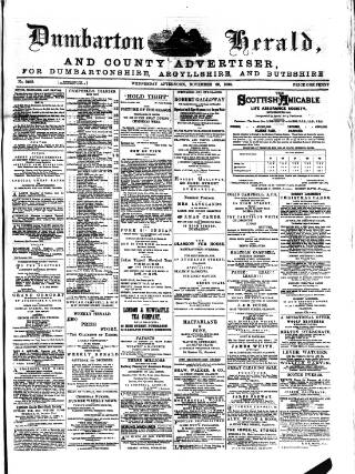 cover page of Dumbarton Herald and County Advertiser published on November 30, 1892